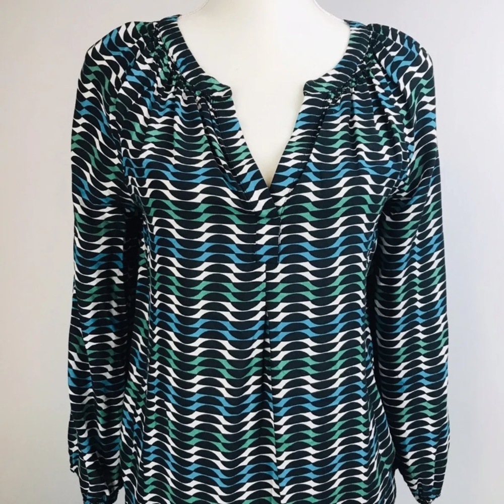 Boden Striped Popover V-neck